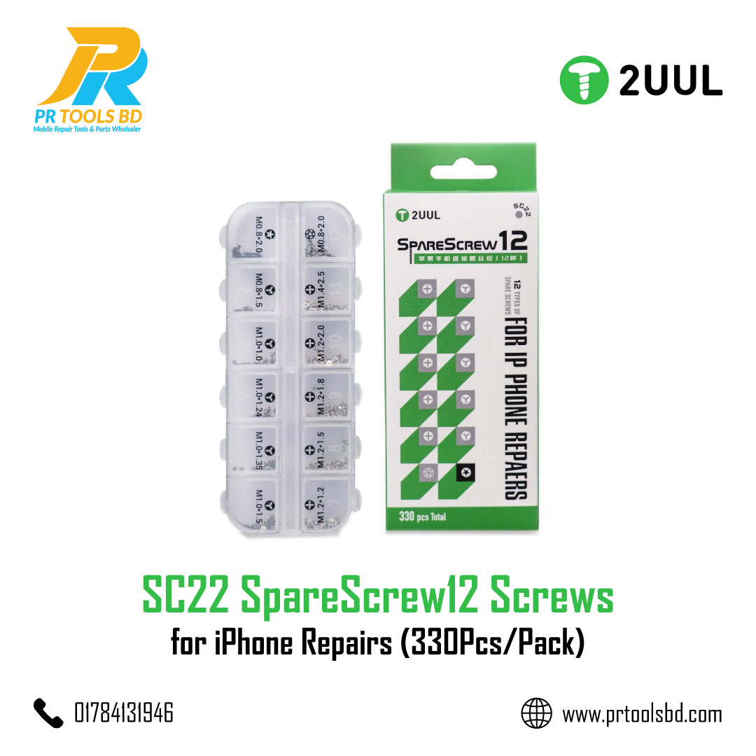2UUL SC22 SpareScrew12 Screws for iPhone Repairs (330Pcs/Pack)
