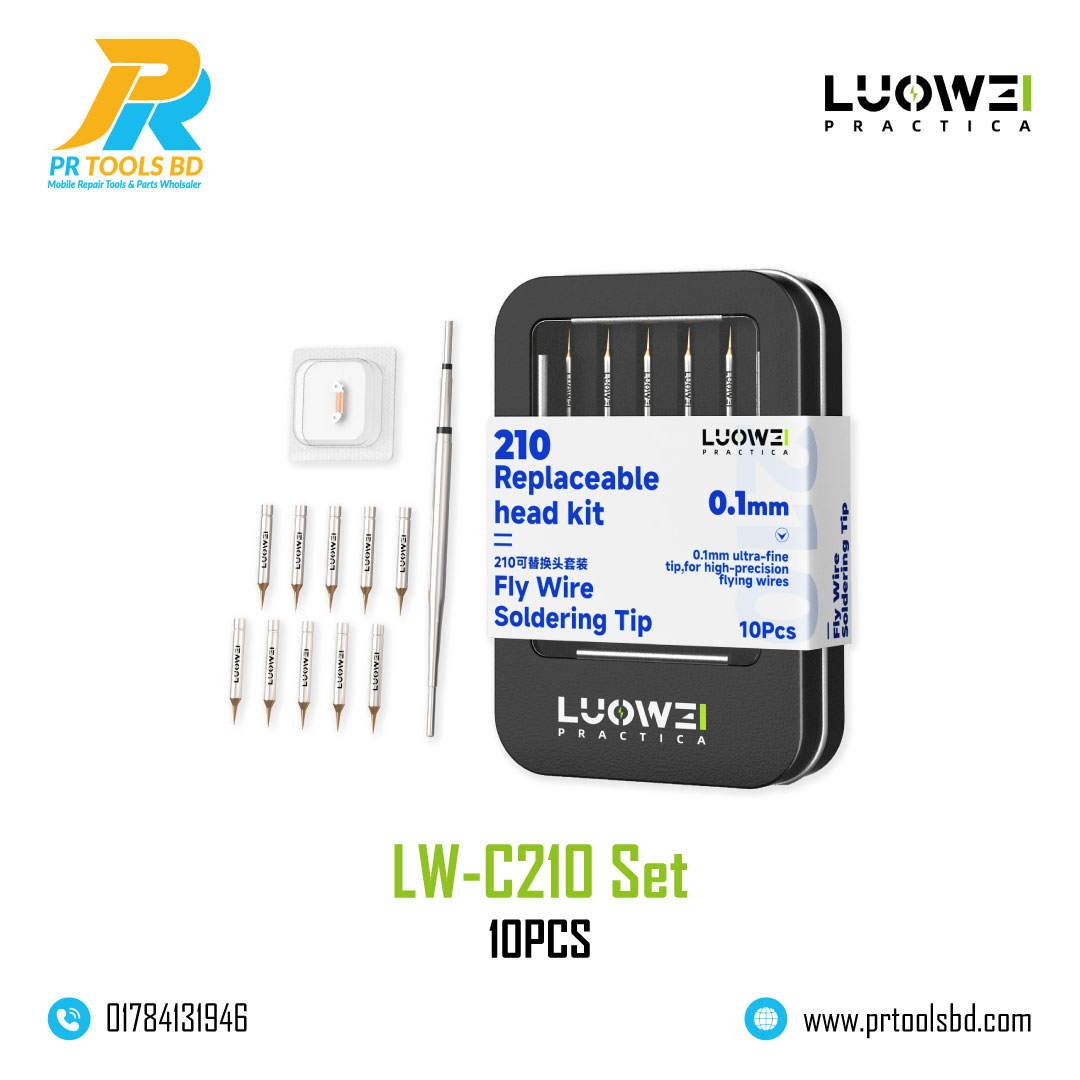 Luowei LW-C210 Soldering Iron Tip with 10Pcs Ultra Sharp Needles for Screen / Motherboard Flying Wire