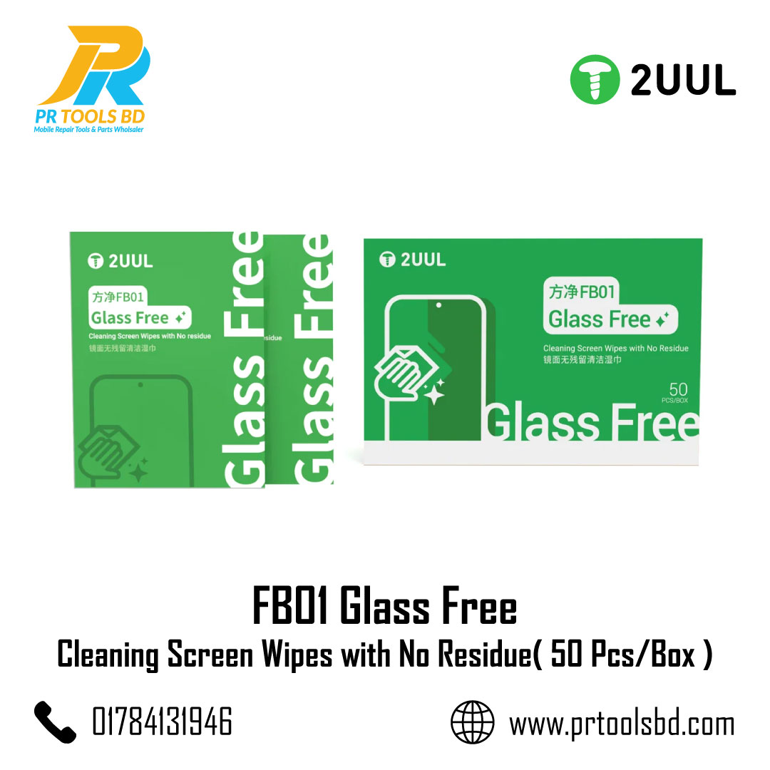 2UUL FB01 Glass Free Cleaning Screen Wipes with No Residue 50 Pcs Box
