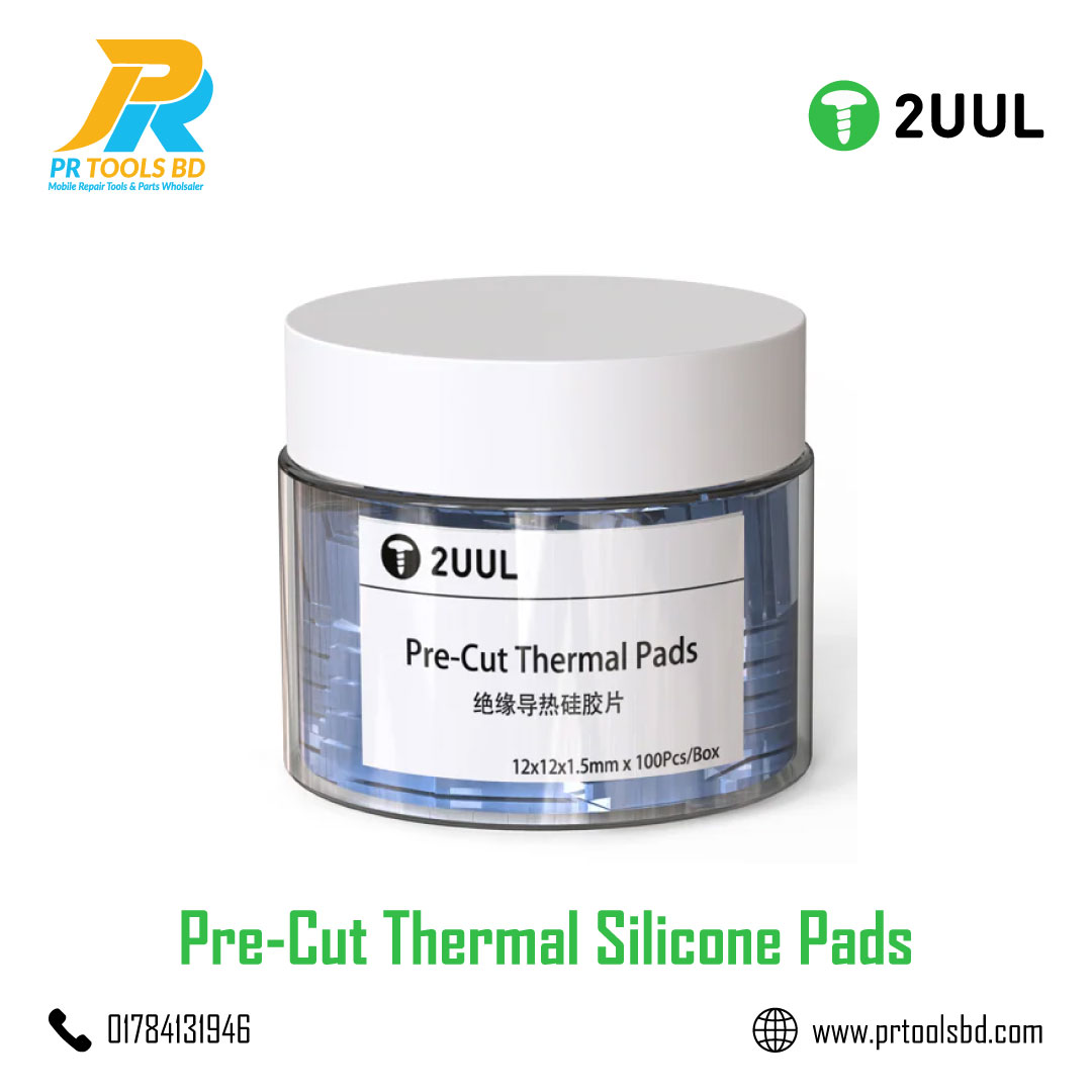 2UUL SC02 Pre Cut Thermal Silicone Pads 12x12x1.5mm 100Pcs Box