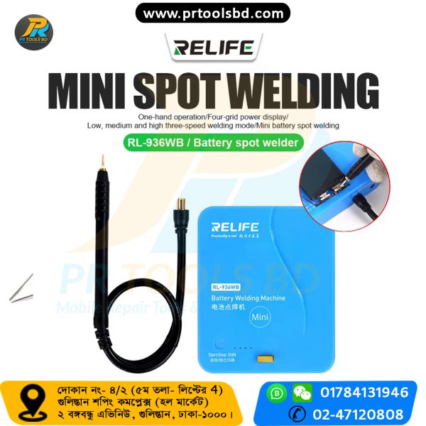 RL-936WB Mobile Phone Battery Spot Welding Machine Mini Portable Strong Precision Spot Welder Support IP HW MI MZ OP Battery