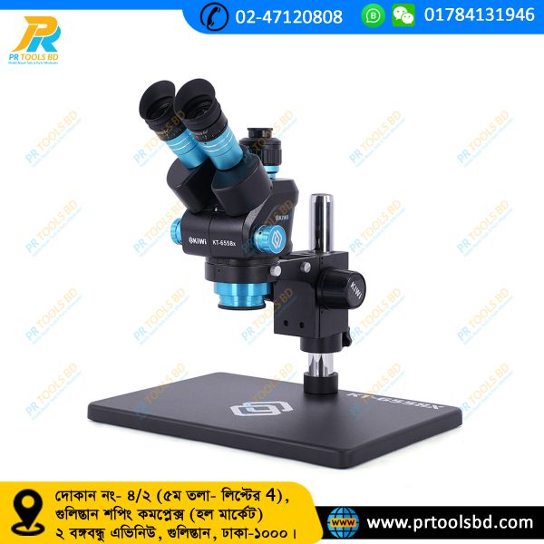 KIWI 6558X Trinocular Microscope with Large Base 6.5-58 Zoom Ultra HD মাইক্রস্কুপ