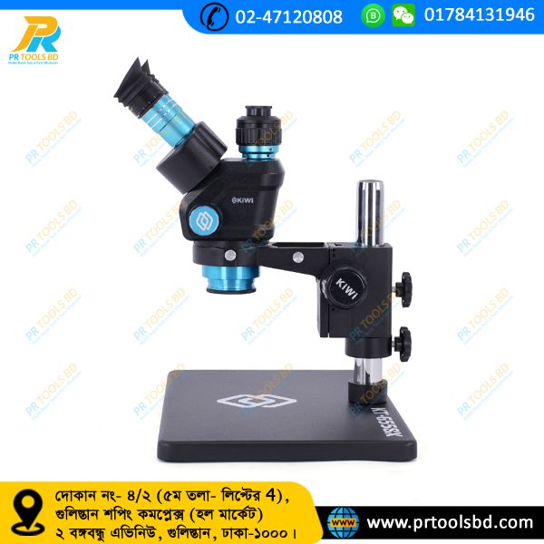 KIWI 6558X Trinocular Microscope with Large Base 6.5-58 Zoom Ultra HD মাইক্রস্কুপ - Image 6