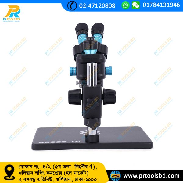 KIWI 6558X Trinocular Microscope with Large Base 6.5-58 Zoom Ultra HD মাইক্রস্কুপ - Image 5