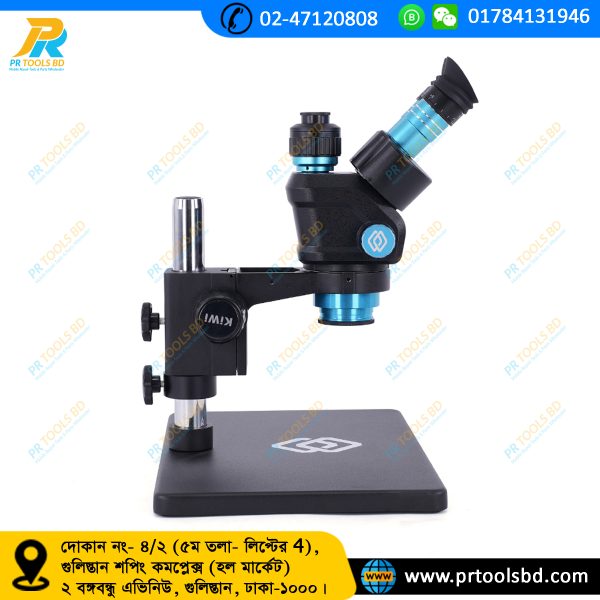 KIWI 6558X Trinocular Microscope with Large Base 6.5-58 Zoom Ultra HD মাইক্রস্কুপ - Image 4