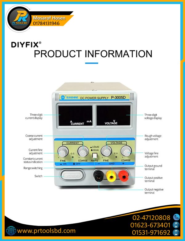 POWER SUPPLY 30V5A SS-3005D - Image 2