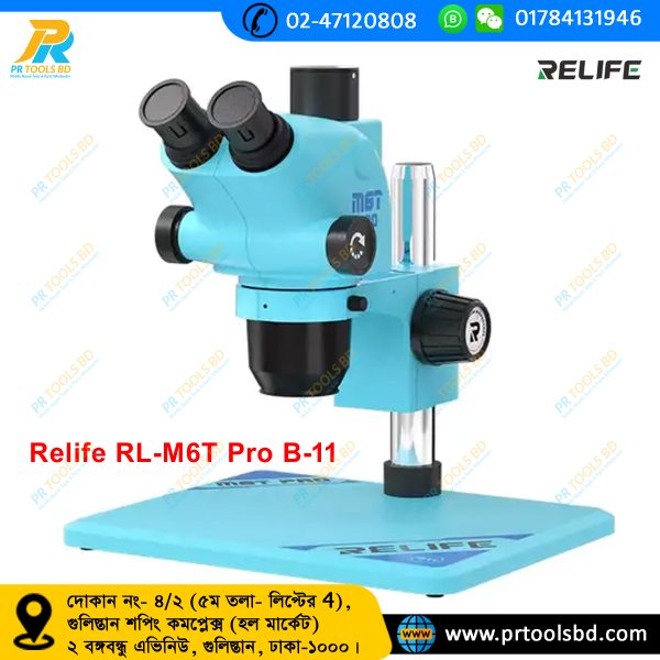RELIFE RL-M6T Pro-B11 Trinocular HD stereo microscope 6.5~65x continuous zoom - Image 7