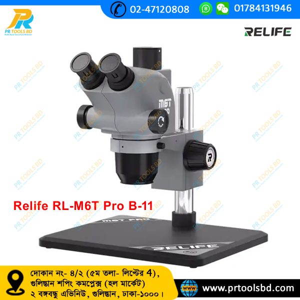RELIFE RL-M6T Pro-B11 Trinocular HD stereo microscope 6.5~65x continuous zoom - Image 6
