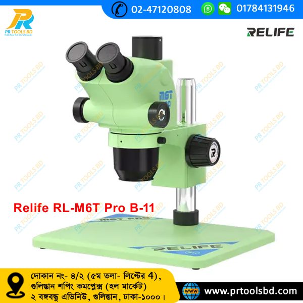 RELIFE RL-M6T Pro-B11 Trinocular HD stereo microscope 6.5~65x continuous zoom - Image 4