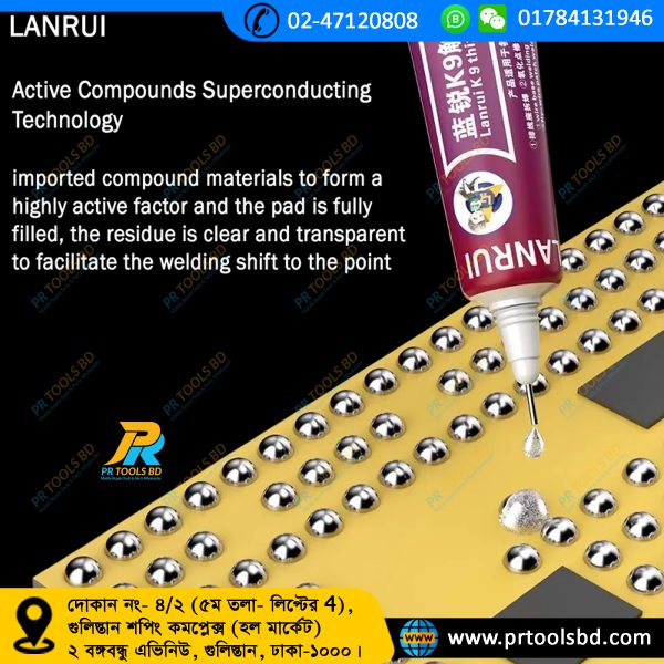 Lanrui K9 Thixotropic Desoldering Paste For Fingerprint Flying Line/Battery Holder/Tail Plug Welding