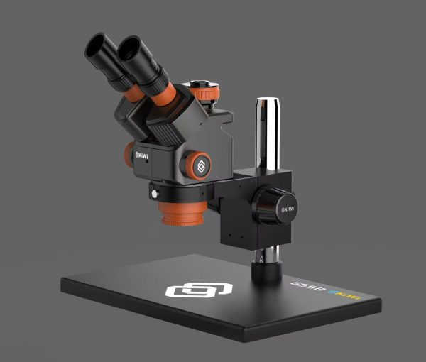 KIWI 6558 Trinocular Microscope Ultra HD with Large Base 6.5-60X Zoom BROWN