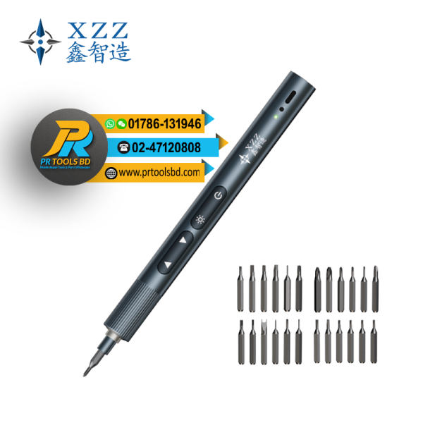 XZZ ES24 Industrial Grade Dual Torque Adjustable Electric Screwdriver with 24 Diamond Bits