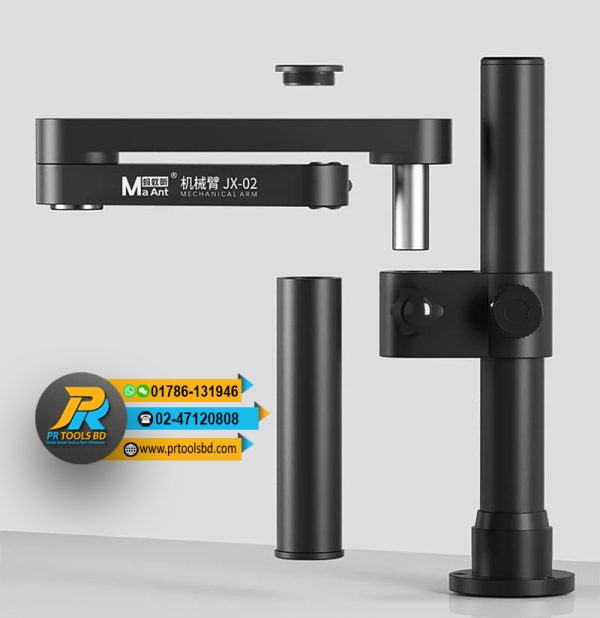 MaAnt JX-02 All Matel Swinging Robotic Arm Universal Adjustable Microscope Camera Phone Repair Articulating Arm Bracket Clamp মাইক্রস্কোপ স্টান্ড - Image 3
