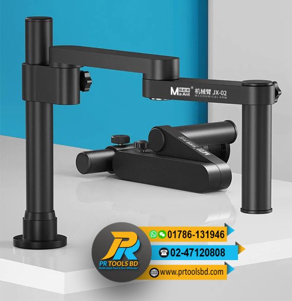 MaAnt JX-02 All Matel Swinging Robotic Arm Universal Adjustable Microscope Camera Phone Repair Articulating Arm Bracket Clamp মাইক্রস্কোপ স্টান্ড