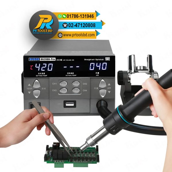 SUGON 8620DX Pro Pluggable handle solder rework station hot air blow gun electronic repair - Image 2
