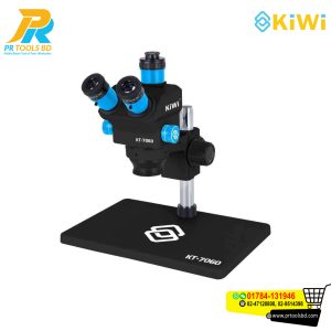 KT-7060 7.0-60X Wide Angle Synchronous Zoom Trinocular Stereo Microscope with Big Base